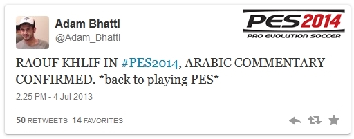 В PES 2014 появится арабский комментатор В PES 2014 появится арабский комментатор